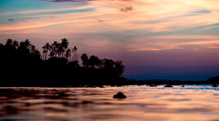 Rawai beach at sunrise in Thailandの写真素材