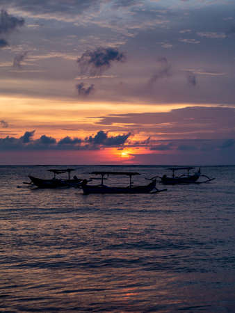 Sunset at the  beach in Kuta Baliの写真素材