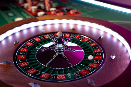 Roulette wheel close up at the Casino - Selective Focusの写真素材
