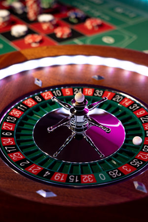 Roulette wheel close up at the Casino - Selective Focusの写真素材