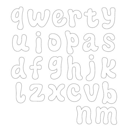 Abstract hand-drawn doodle alphabet.のイラスト素材