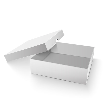 White Product Package Box Illustration Isolated On White Background.のイラスト素材