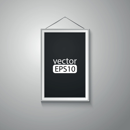 blank paper frame on  wallのイラスト素材