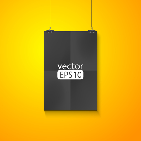 blank paper frame on  wallのイラスト素材