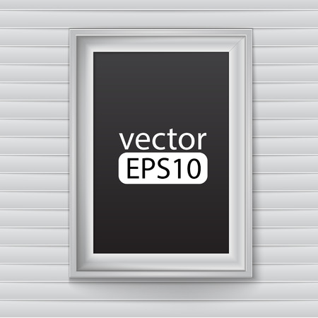 blank paper frame on  wallのイラスト素材