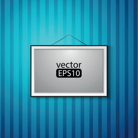 blank paper frame on  wallのイラスト素材