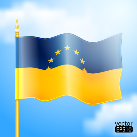 Europe & Ukraine Flag.のイラスト素材