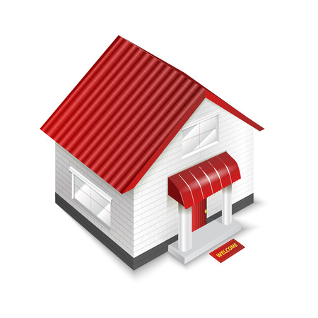 Vector illustration house icon isolated on white background.のイラスト素材