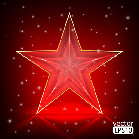 The bright red star.vector illustrationのイラスト素材