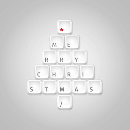 Christmas tree made of computer keysのイラスト素材
