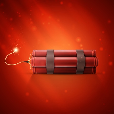 Red Dynamite isolated on a red backgroundのイラスト素材
