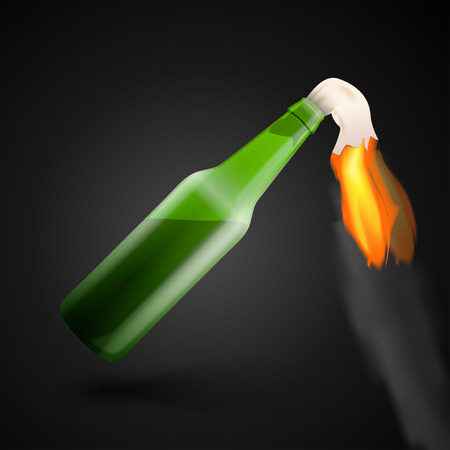Illustration of Molotov cocktail bomb.のイラスト素材