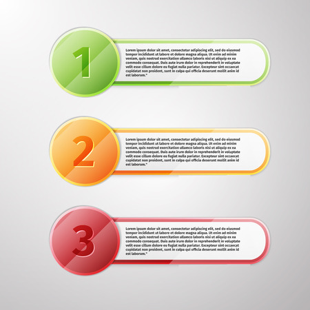 Progress icons for three steps - One two threeのイラスト素材