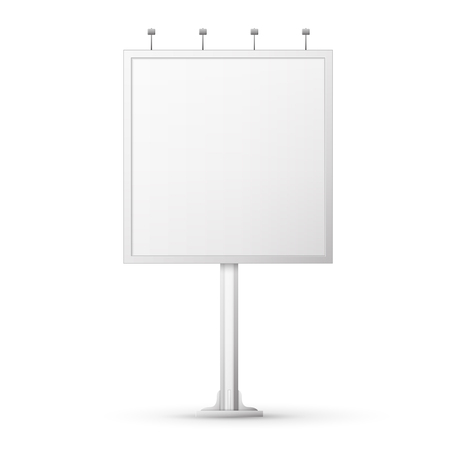 Blank billboard screen, isolated on whiteのイラスト素材
