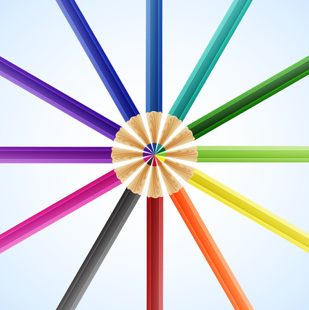 color pencils isolated on white backgroundのイラスト素材