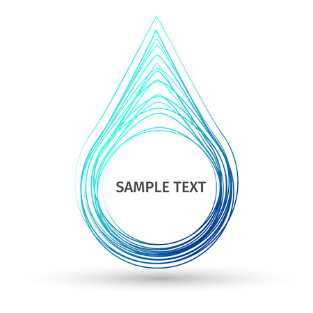 Hand painted blue water drop icon isolated on white backgroundのイラスト素材