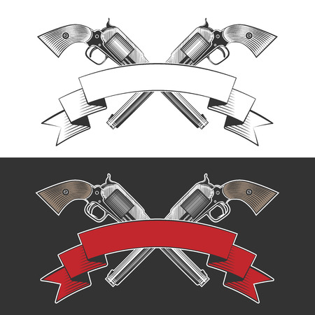 Old revolver , excellent vector illustration, EPS,のイラスト素材