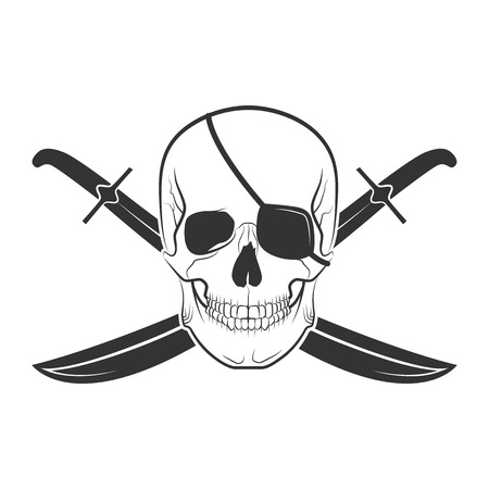 Human skull on isolated white background, excellent vector illustrationのイラスト素材