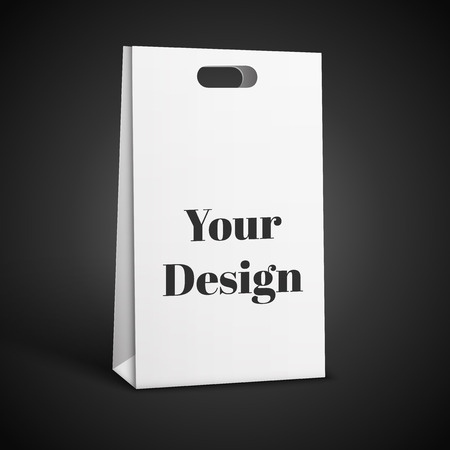 Vector shopping bag icon . Illustration isolated on Black  background.のイラスト素材