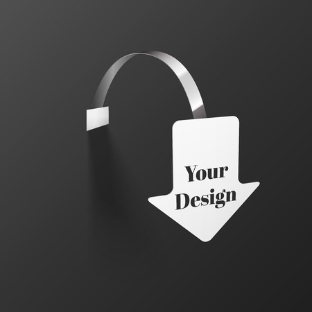 Arrow down Wobbler with Transparent Strip Isolated on a Black Backgroundのイラスト素材