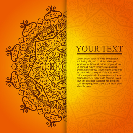 Beautiful orange vintage circular pattern of indianのイラスト素材