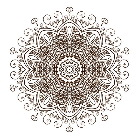 beautiful vintage circular pattern of indian, floral round, vector illustrationのイラスト素材