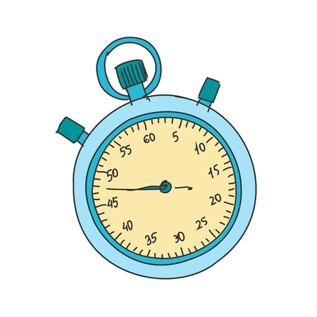 Colored doodle stopwatch on a white background, excellent vector illustration,のイラスト素材