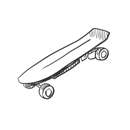 Doodle skateboard, excellent vector illustration, のイラスト素材