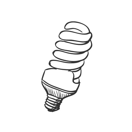 doodle Energy saving light bulb, excellent vector illustration, EPS 10のイラスト素材