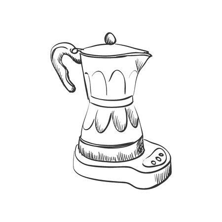 doodle coffee maker, hand drawing style, excellent vector illustration, EPS 10のイラスト素材