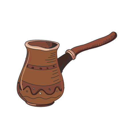 doodle Turk to brew coffee for brewing coffee, excellent vector illustration, EPS 10のイラスト素材