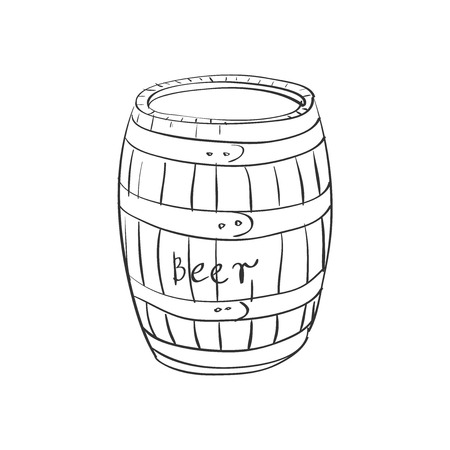 doodle barrel isolated on the white background, excellent vector illustrationのイラスト素材