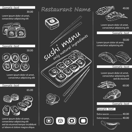 illustration of a sushi menu templateのイラスト素材