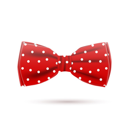 the red bow tie on a white background, excellent vector illustration のイラスト素材