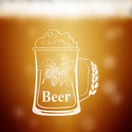 Beer emblem, label for your design, excellent vector illustration のイラスト素材