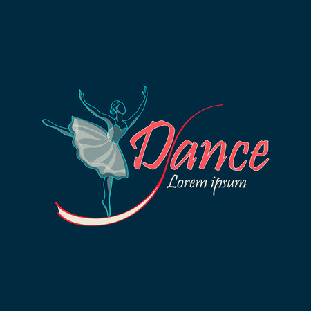 Dancing Logo of classical ballet, figure ballet dancerのイラスト素材