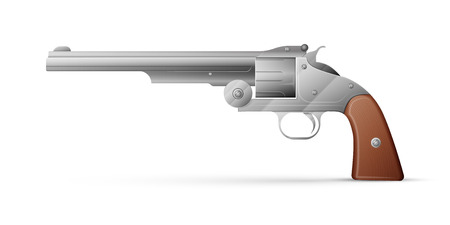 Revolver isolated on white backgroundのイラスト素材
