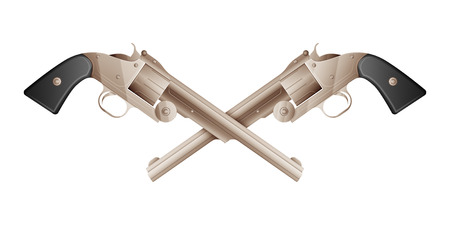 Revolvers isolated on white backgroundのイラスト素材