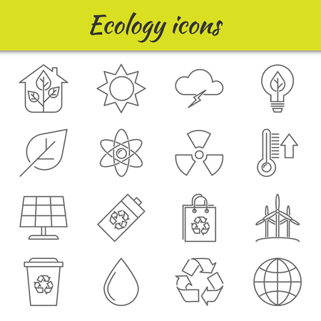 Outline icons set. Ecology. excellent vector illustration, EPS 10のイラスト素材