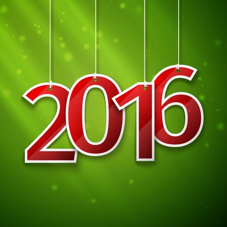 Happy New Year card. Paper 2016 Text Designのイラスト素材