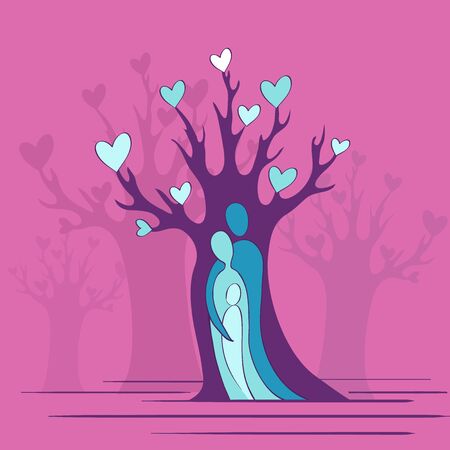 Family label and emblem For Your Design - Isolated On Pink Background - Vector Illustrationのイラスト素材