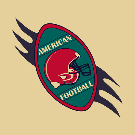 American Football  and emblem. Sports theme. Vector illustration.のイラスト素材