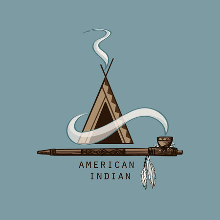 American indian emblems and labels. Wild West theme.のイラスト素材