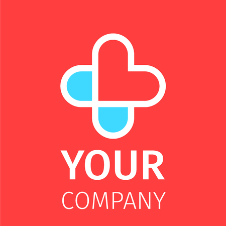 Pharmacy, Medicine, Healthcare cross abstract vector logo design template. Health concept, healthcare design, medicine crossのイラスト素材