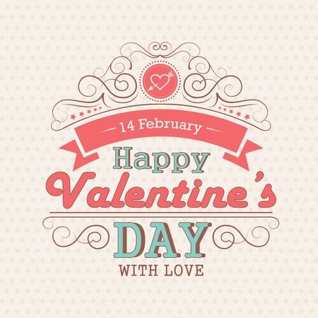 Valentines day - emblem and card. Vector illustration.のイラスト素材