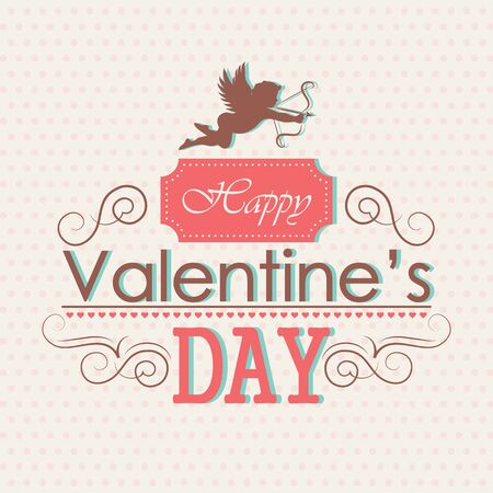 Valentines day - emblem and card. Vector illustration.のイラスト素材