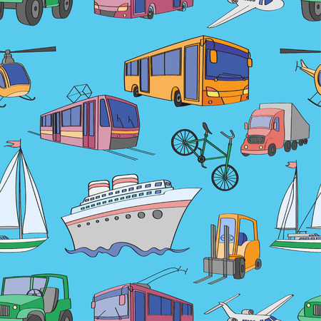 Doodle patern transport. Vector illustration, EPS 10のイラスト素材