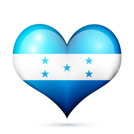 Love Honduras symbol Heart flag icon. Vector illustration.のイラスト素材