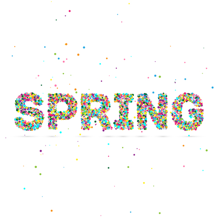 Spring word consisting of colored particles.のイラスト素材
