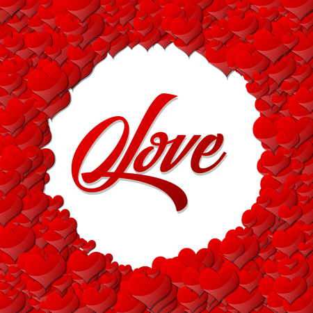 Vector background with beautiful hearts. Love conceptのイラスト素材